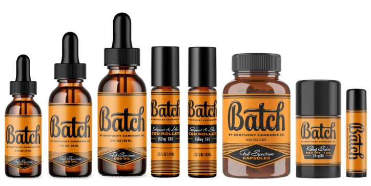 Complete range of Batch CBD products displayed together